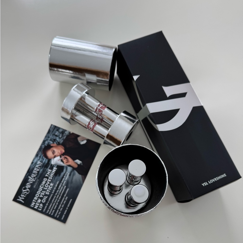 YSL NWT giftset of 6 loveshine lip oil lipsticks in giant lip package